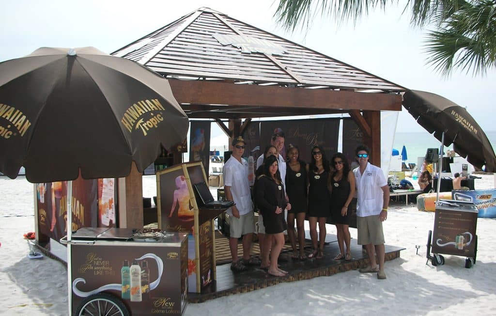 Hawaiian Tropic Product Sampling Experiential Marketing Activation Pop-up Cabana Beach Marketing